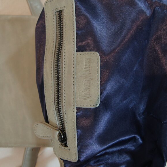 Neiman Marcus Woven Crossbody Saddle Bag - Gray - Picture 4 of 8